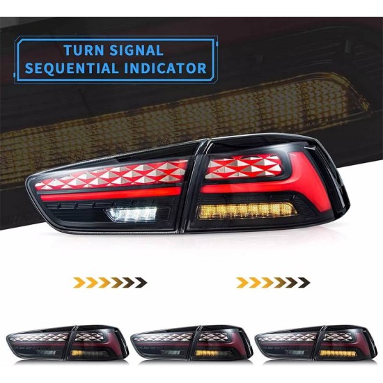 Πισινά Φανάρια Set Για Mitsubishi Lancer X 08-17 Led Bar Μαύρα VLAND