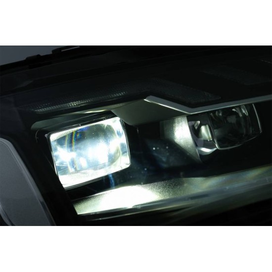 Μπροστινά Φανάρια Set Για Audi A4 B8.5 Facelift (2012-2015) Μαύρα A4 B9.5 Design OEM Xenon Upgrade Σε Full Led & Dynamic Led Φλας Carner