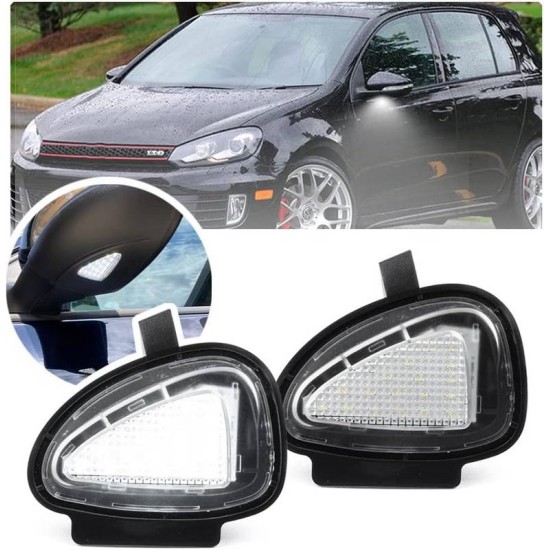 Φως Καθρέπτη Για  VW Golf (VI) 6 08-12 / Touran 10-15 SMD Led 6000K Λευκά 2 Τεμάχια