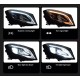 Μπροστινά Φανάρια Set Για Mercedes-Benz GLA X156 14-17 Upgrade Σε Facelift Look Μαύρα Full Led DRL Με Μοτέρ Carner