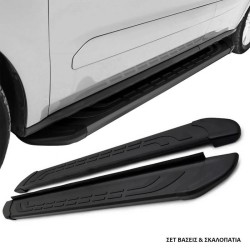 Πλαινά Σκαλοπάτια Με Βάσεις Για Mercedes-Benz ML-Class W163 98-05 FABA Black 173cm 2 Τεμάχια Αλουμινίου