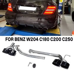 Μπούκες Εξάτμισης Για Mercedes-Benz C-Class W204 Amg Black (2 Διπλές)