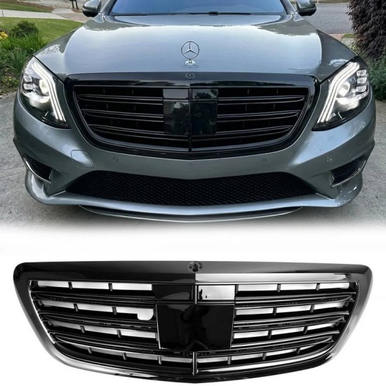 Μάσκα Για Mercedes-Benz S-Class W222 13-20 Amg Look Night Edition Μαύρο Γυαλιστερό 1 Τεμάχιο