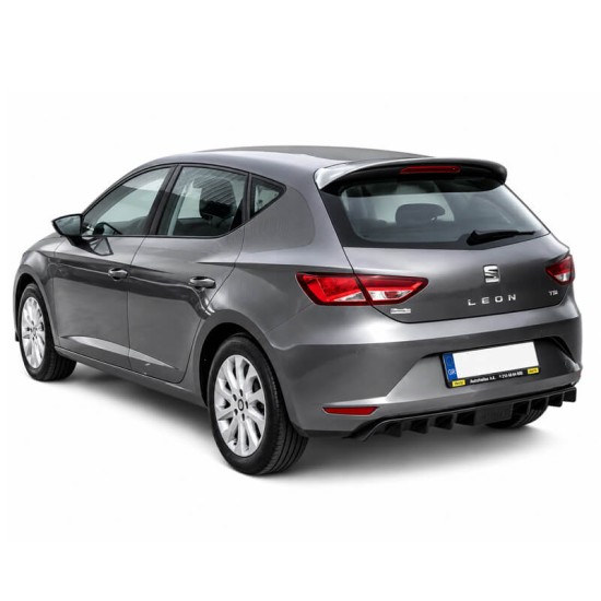 Diffuser Πίσω Προφυλακτήρα Για Seat Leon MK3 2012-2017 5doors  Μαύρο Γυαλιστερό Από Abs Πλαστικό 1 Τεμάχιο