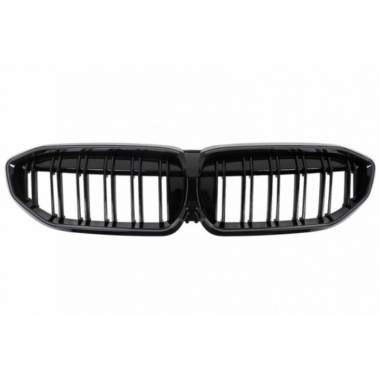 Καρδιές Μάσκας Για Bmw 3 G20 / G21 19-22 M4 Look Με LED Διπλή Γρίλια Μαύρο Γυαλιστερό Με 1 Τεμάχιο