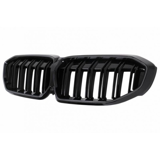 Καρδιές Μάσκας Για Bmw 3 G20 / G21 19-22 M4 Look Με LED Διπλή Γρίλια Μαύρο Γυαλιστερό Με 1 Τεμάχιο
