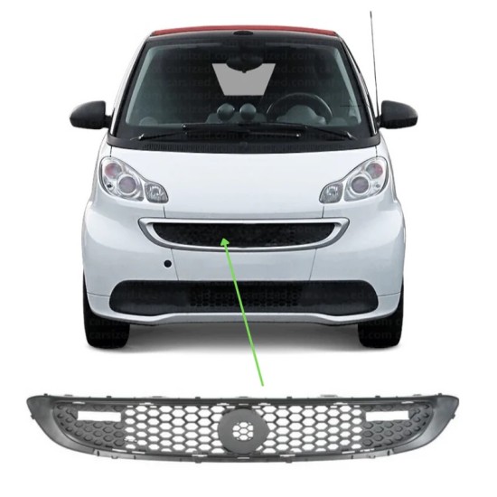 Μάσκα Για Smart ForTwo W451 2012-2014 Honeycomb Μαύρη 1 Τεμάχιο