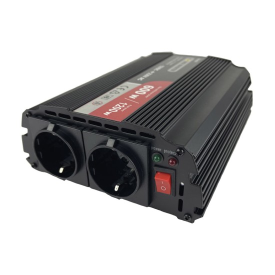 Power Inverter Αυτοκινήτου Από 12 Volt Σε 230 Volt 600/1200 Watt