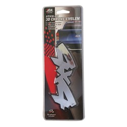 Αυτοκόλλητo Χρωμίου 3D ''4X4'' 14cm x 5cm 1 Τεμάχιο