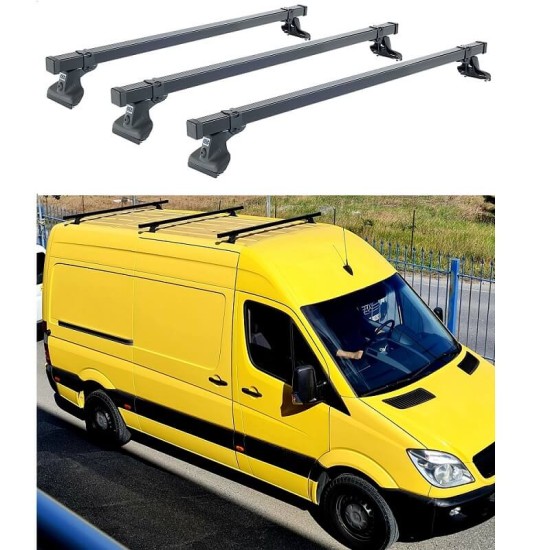 Μπάρες Οροφής Σιδερένιες CRUZ Cargo Xpro-160cm 923-304 Σετ Με Πόδια Για Mercedes-Benz Sprinter W906 06-18 / W907 / W910 18+ / VW Crafter 06-17 3 Τεμάχια
