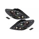 Πισινά Φανάρια Set Για Peugeot 207 06-09 Μαύρα Junyan