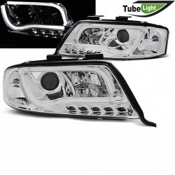 Μπροστινά Φανάρια Set Για Audi A6 4B 97-01 DRLTube Light Χρωμίου H1/H1 Sonar Μπροστινά Φανάρια Set Για Audi A6 4B 97-01 DRLTube Light Χρωμίου H1/H1 Sonar