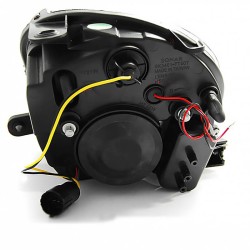 Μπροστινά Φανάρια Set Για Fiat 500 07-15 DRL H7 Μαύρα Με Μοτέρ Sonar