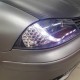 Μπροστινά Φανάρια Set Για Seat Ibiza 6L 02-08 DRL & Led Φλας Μαύρα H1/H1 Junyan