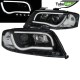 Μπροστινά Φανάρια Set Για Audi A6 4B 97-01 DRLTube Light Μαύρα H1/H1 Sonar