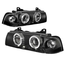 Μπροστινά Φανάρια Set Για Bmw 3 E36 90-99 Sedan / Compact / Touring Angel Eyes & Led Μαύρα H1/H1 Sonar Μπροστινά Φανάρια Set Για Bmw 3 E36 90-99 Sedan / Compact / Touring Angel Eyes & Led Μαύρα H1/H1 Sonar