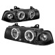 Μπροστινά Φανάρια Set Για Bmw 3 E36 90-99 Sedan / Compact / Touring Angel Eyes & Led Μαύρα H1/H1 Sonar