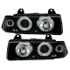 Μπροστινά Φανάρια Set Για Bmw 3 E36 90-99 Sedan / Compact / Touring Angel Eyes & Led Μαύρα H1/H1 Sonar
