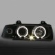 Μπροστινά Φανάρια Set Για Bmw 3 E36 90-99 Sedan / Compact / Touring Angel Eyes & Led Μαύρα H1/H1 Sonar