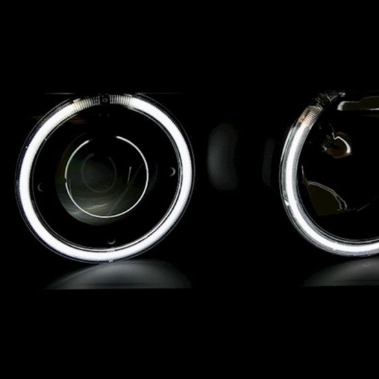 Μπροστινά Φανάρια Set Για Bmw 3 E36 90-99 Coupe / Cabrio ccfl Angel Eyes Χρωμίου H3/H1 Eagle Eyes