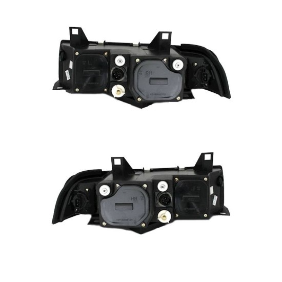 Μπροστινά Φανάρια Set Για Bmw 3 E36 90-99 Coupe / Cabrio ccfl Angel Eyes Χρωμίου H3/H1 Eagle Eyes