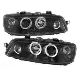 Μπροστινά Φανάρια Set Για Fiat Punto 99-03 Angel Eyeys Μαύρα H1/H1/H3 Sonar Μπροστινά Φανάρια Set Για Fiat Punto 99-03 Angel Eyeys Μαύρα H1/H1/H3 Sonar