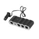 Προέκταση Αναπτήρα In-Car Wf-4008 Τετραπλή 12/24V Με 2 USB 1 Τεμάχιο