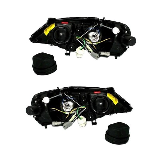 Μπροστινά Φανάρια Set Για Opel Astra G 97-04 Angel Eyes Χρωμίου H7/H7 Depo