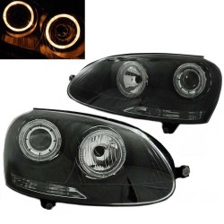 Μπροστινά Φανάρια Set Για Vw Golf 5 03-08 Angel Eyes Μαύρα H7/H7 Με Μοτέρ Depo Μπροστινά Φανάρια Set Για Vw Golf 5 03-08 Angel Eyes Μαύρα H7/H7 Με Μοτέρ Depo