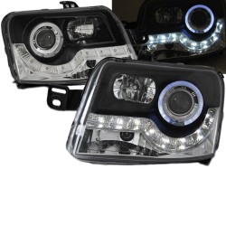 Μπροστινά Φανάρια Set Για Fiat Panda 03-09 DRL & Angel Eyes Μαύρα H3/H1 Με Μοτέρ JunYan Μπροστινά Φανάρια Set Για Fiat Panda 03-09 DRL & Angel Eyes Μαύρα H3/H1 Με Μοτέρ JunYan