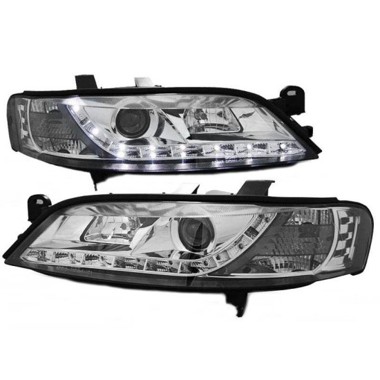 Μπροστινά Φανάρια Set Για Opel Vectra B 95-99 DRL Χρωμίου H1/H1 Sonar