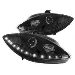 Μπροστινά Φανάρια Set Για Seat Leon 1P 05-09 DRL Μαύρα H1/H1 Sonar