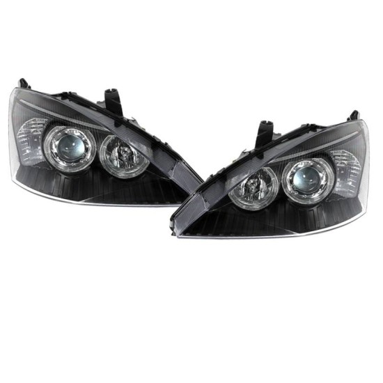 Μπροστινά Φανάρια Set Για Ford Focus 01-04 Angel Eyes Μαύρα H7/H7 Depo