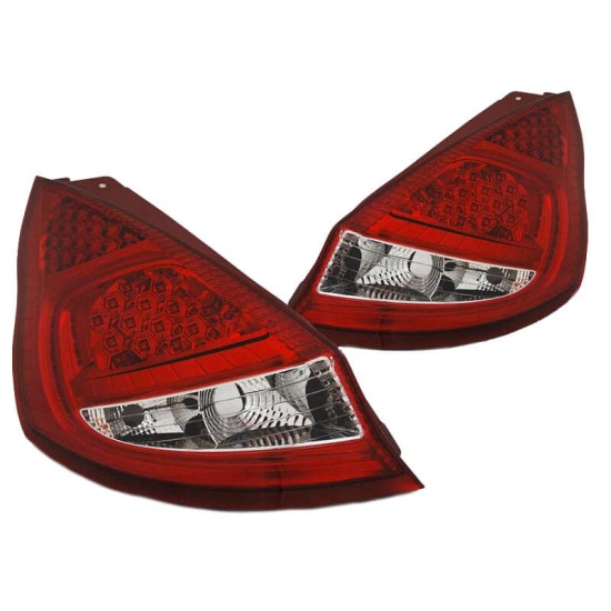 Πισινά Φανάρια Set Για Ford Fiesta 08-12 Led Κόκκινο/Crystal Depo