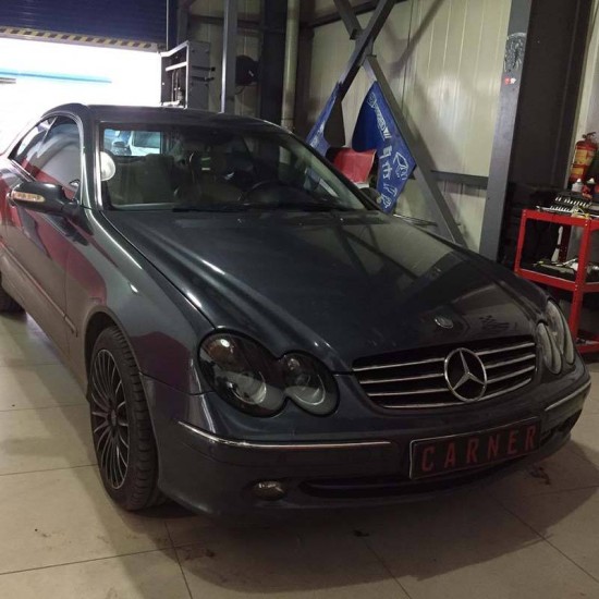 Μπροστινά Φανάρια Set Για Mercedes-Benz CLK W209 03-10 Projectors Μάυρα H7/H7 Με Ρυθμιστή Αέρος Depo