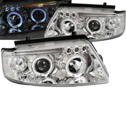 Μπροστινά Φανάρια Set Για Vw Passat 3B 96-00 Angel Eyes & Led Χρωμίου H1/H1 JunYan Μπροστινά Φανάρια Set Για Vw Passat 3B 96-00 Angel Eyes & Led Χρωμίου H1/H1 JunYan