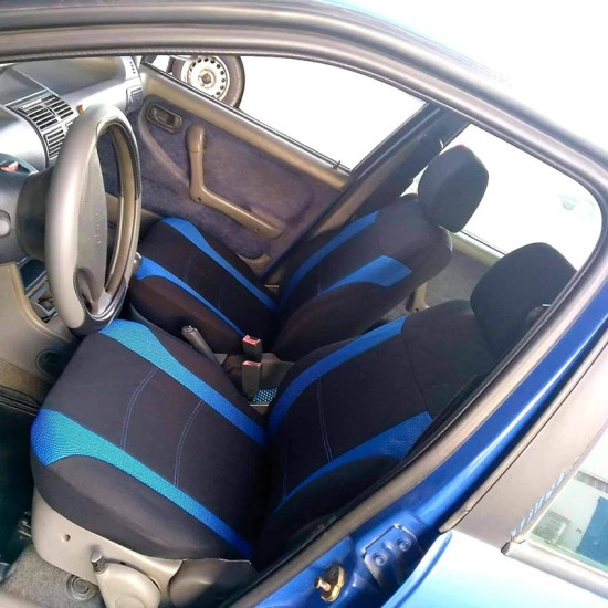 Καλύμματα Υφασμάτινα Super Sport All In One Μαύρο/Μπλε Σετ Εμπρός-Πίσω 11 Τεμάχια