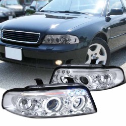 Μπροστινά Φανάρια Set Για Audi A4 B5 94-98 Angel Eyes & Led Χρωμίου H1/H1 Junyan Μπροστινά Φανάρια Set Για Audi A4 B5 94-98 Angel Eyes & Led Χρωμίου H1/H1 Junyan