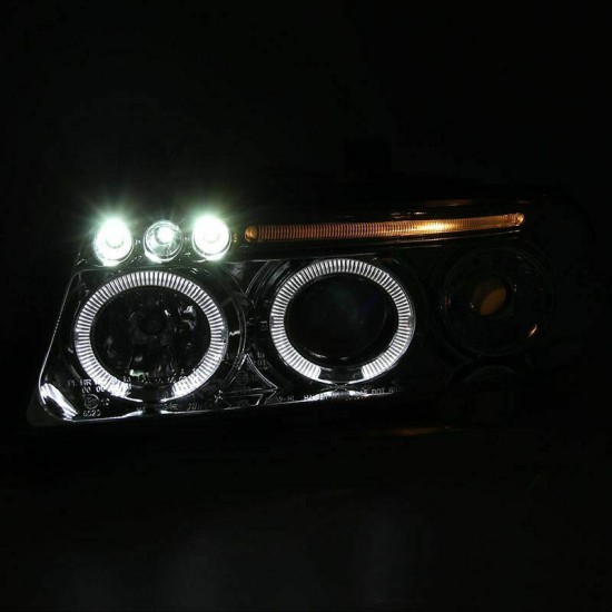 Μπροστινά Φανάρια Set Για Audi A4 B5 94-98 Angel Eyes & Led Χρωμίου H1/H1 Junyan