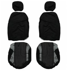 Καλύμματα Μπροστινών Καθισμάτων Υφασμάτινα Smart Style Μαύρο-Γκρι Ζευγάρι 6 Τεμάχια 11669