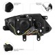 Μπροστινά Φανάρια Set Για Bmw Z4 E85 E86 02-08 Angel Eyes & Led Μαύρα H7/H1 Με Μοτέρ Sonar