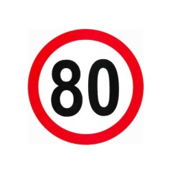 Αυτοκόλλητο Με Όριο Ταχύτητας "80" Απλό 15cm Σ.Π.504 1 Τεμάχιο