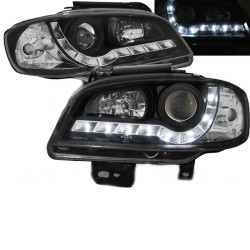 Μπροστινά Φανάρια Set Για Seat Ibiza / Cordoba 6K2 99-02 DRL Μαύρα H1/H1 With Motor JunYan Μπροστινά Φανάρια Set Για Seat Ibiza / Cordoba 6K2 99-02 DRL Μαύρα H1/H1 With Motor JunYan