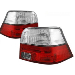 Πισινά Φανάρια Set Για Vw Golf IV (4) 97-03 Κόκκινο/Crystal KAtuning