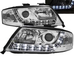 Μπροστινά Φανάρια Set Για Audi A6 4B 97-01 DRL Χρωμίου H1/H1 Sonar Μπροστινά Φανάρια Set Για Audi A6 4B 97-01 DRL Χρωμίου H1/H1 Sonar