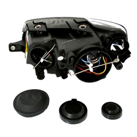 Μπροστινά Φανάρια Set Για Vw Passat B6 3C 05-10 Angel Eyes Μαύρα H7/H7 Με Μοτέρ Depo
