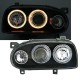 Μπροστινά Φανάρια Set Για Vw Golf 3 92-98 Angel Eyes Μαύρα H7/H7 Depo