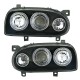 Μπροστινά Φανάρια Set Για Vw Golf 3 92-98 Angel Eyes Μαύρα H7/H7 Depo