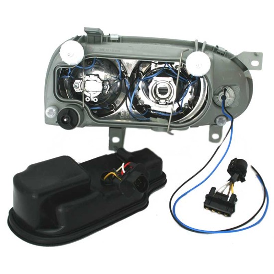Μπροστινά Φανάρια Set Για Vw Golf 3 92-98 Angel Eyes Μαύρα H7/H7 Depo