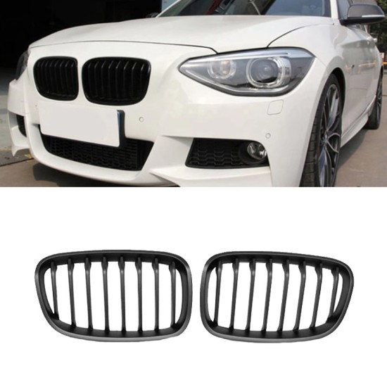 Καρδιές Μάσκας Για Bmw 1 F20 / F21 11-15 Μαύρο Γυαλιστερό 2 Τεμάχια